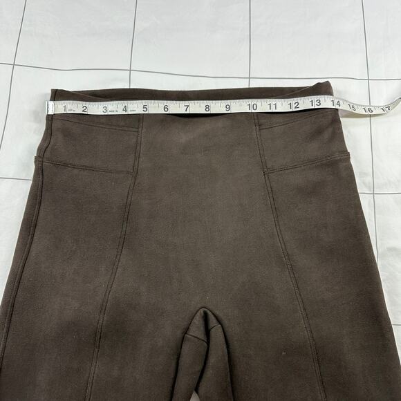 Spanx Leggings Womens Small Brown Faux Suede Chocolate High Rise Slimming Shape - Picture 6 of 9